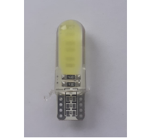 Светодиод W5W 12V W2.1х9.5d (2COBS,белый,в силиконе)"ДИАЛУЧ"