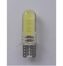 Светодиод W5W 12V W2.1х9.5d (2COBS,белый,в силиконе)"ДИАЛУЧ"