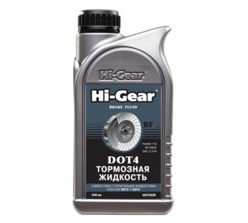 Тормозная жидкость DOT 4 Hi-Gear 946 мл ЧЗ