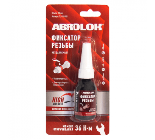 Фиксатор резьбы красный неудаляемый 10мл ABRO