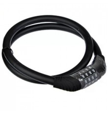 Замок велосипедный противоугонный кодовый 12*800мм, металл, пластик