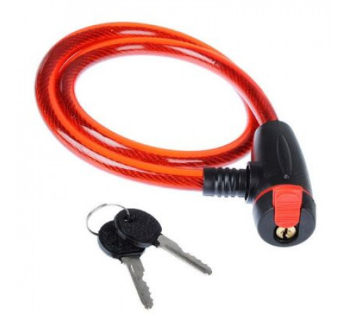 Замок велосипедный противоугонный 12*800мм, металл, пластик