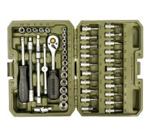 Набор головок 35предм 1/4 6-гр. с трещоткой пл.кейс ДТ