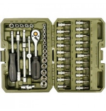 Набор головок 35предм 1/4 6-гр. с трещоткой пл.кейс ДТ