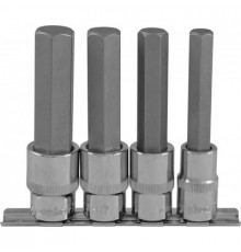 Набор насадок торцевых 1/2"DR с вставками-битами шестигранными на держателе, H12-H19, 100 мм, 4 пред