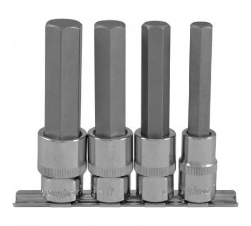 Набор насадок торцевых 1/2"DR с вставками-битами шестигранными на держателе, H12-H19, 100 мм, 4 пред