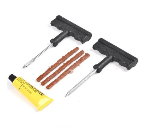 Набор для ремонта б/к шин City Up (шило,разв, клей, жгуты 3 шт) Т-инструмент