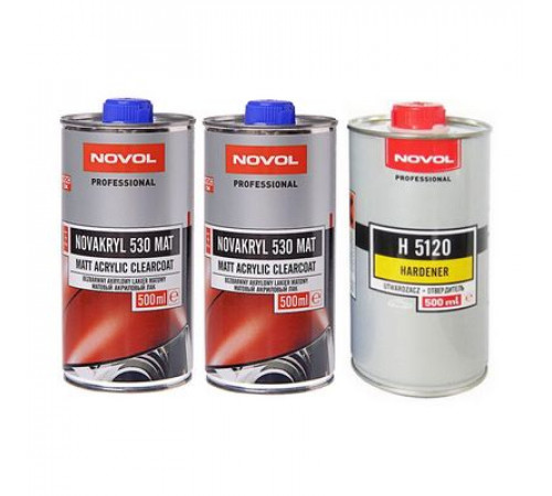 ЛАК NOVOL акриловый 530 2+1 матовый + отвердитель 1л+0,5л. 2+1