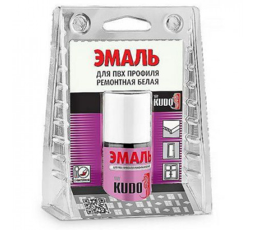 Подкраска для ПВХ профиля белая с кисточкой 15мл KUDO