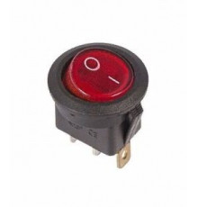 Выключатель-клавиша круглый 250V 6А (3с) ON-OFF красный с подсветкой (RWB-214, SC-214)