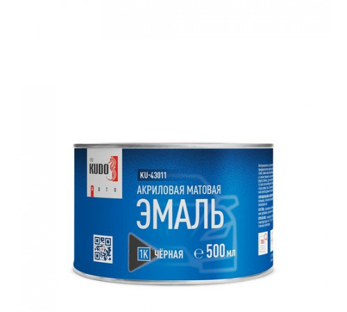 Краска банка KUDO акриловая черная матовая 1К 500мл.