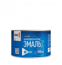 Краска банка KUDO акриловая белая матовая 1К 500мл.