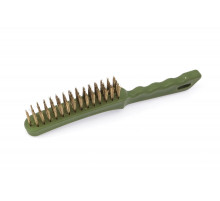 Щетка с пластиковой рукояткой, латунная щетина, 4-х рядная ДТ