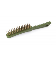 Щетка с пластиковой рукояткой, латунная щетина, 4-х рядная ДТ