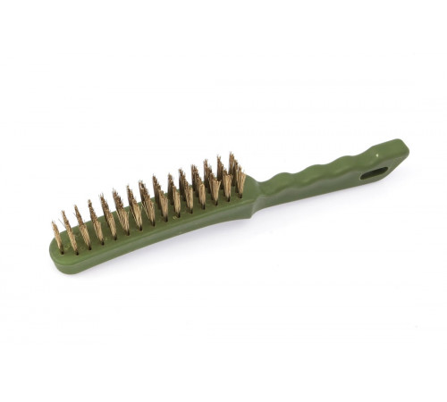 Щетка с пластиковой рукояткой, латунная щетина, 4-х рядная ДТ