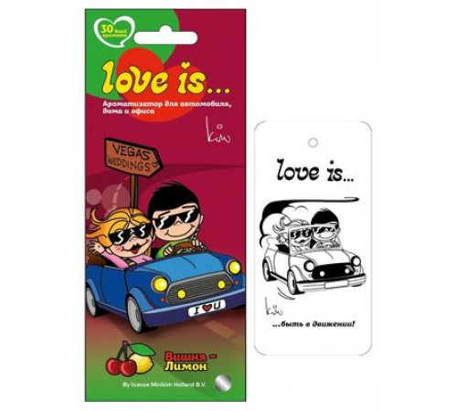 Ароматизатор LOVE IS...картонный ВИШНЯ-ЛИМОН ~