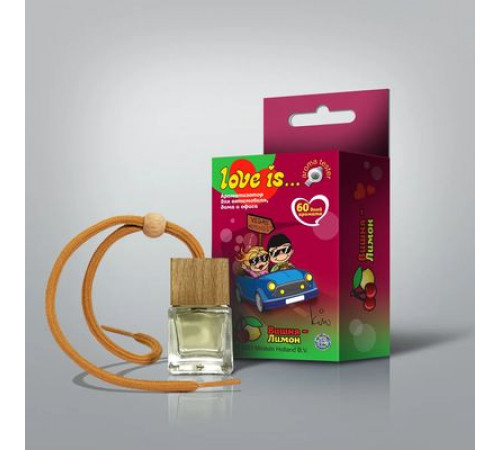 Ароматизатор LOVE IS...бутылочка с дер. крышкой ВИШНЯ-ЛИМОН 6мл ~