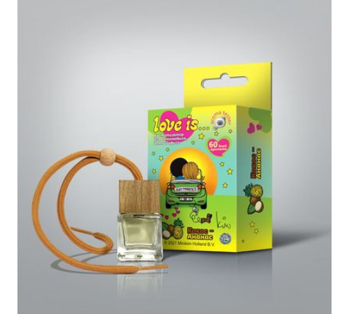 Ароматизатор LOVE IS...бутылочка с дер. крышкой КОКОС-АНАНАС 6мл ~