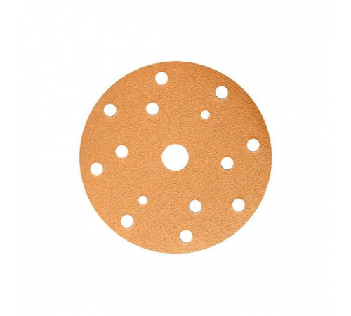 Круг абразивный SUNMIGHT B312TV 150мм P280 на липучке,15 отв., золотистый