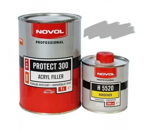 Грунт акриловый Novol+отв. 300 1л+0,2л серый 37011