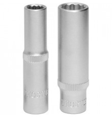 Головка 09 мм 1/4 12-ти гранная удлиненная / THORVIK