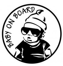 Наклейка БЭБИ онБОАРД  белый фон ,виниловая 18x18