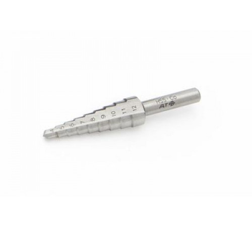 Сверло ступенчатое по металлу с шестигранным хвостовиком, 9 ступ., Ø4-12мм ДТ