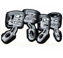 Наклейка Поршни наружная 14х23см