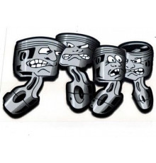 Наклейка Поршни наружная 14х23см