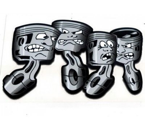 Наклейка Поршни наружная 14х23см