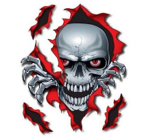 Наклейка Череп разрыв 30х34см