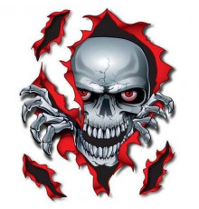 Наклейка Череп разрыв 30х34см