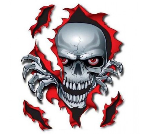 Наклейка Череп разрыв 30х34см