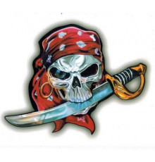 Наклейка Череп бандана 13х13см