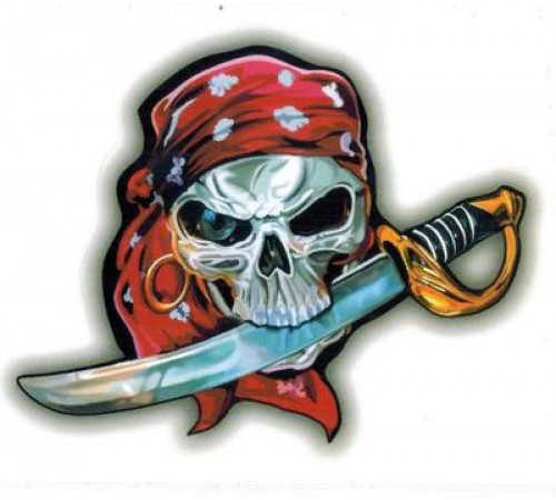 Наклейка Череп бандана 13х13см