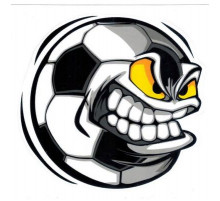 Наклейка Злой мяч 14х15см