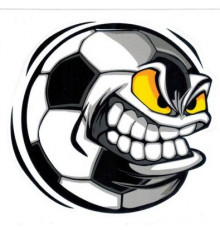 Наклейка Злой мяч 14х15см