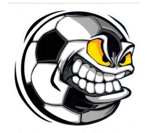 Наклейка Злой мяч 14х15см