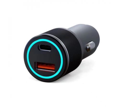 Зарядное устройство в прникуриватель c двумя портами (USB-C + USB-A) c LED-подсветкой, 68Вт REXANT