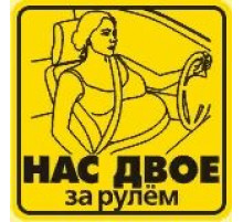 Наклейка Нас двое за рулем (Хор.Знак) _