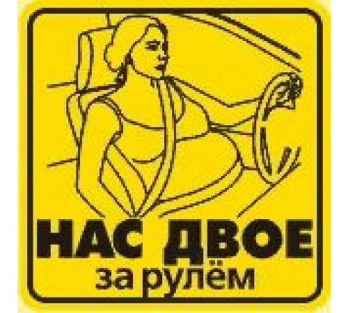 Наклейка Нас двое за рулем (Хор.Знак) _