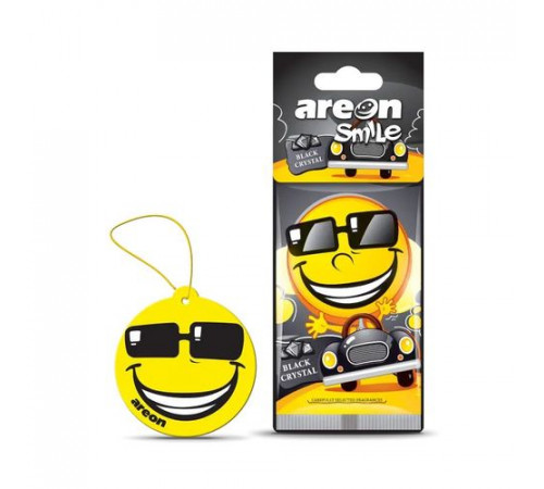 Ароматизатор AREON бумажный SMILE RING (Black Crystal/Черный Кристалл)~