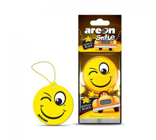 Ароматизатор AREON бумажный SMILE RING (Vanilla Black/Ванила Блэк)~ ЧЗБ