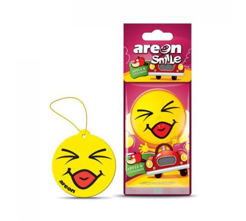 Ароматизатор AREON бумажный SMILE RING (Apple&Cinnamon/Яблоко-Корица)~