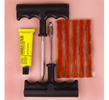 Набор для ремонта б/к шин City Up (шило,разв, клей, жгуты 5 шт) T-инструмент