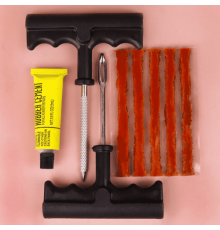Набор для ремонта б/к шин City Up (шило,разв, клей, жгуты 5 шт) T-инструмент