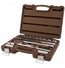 Набор головок 25предм 1/2 6-ти гр. с аксессуарами, 8-32 мм, / OMBRA