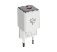 Сетевое зарядное устройство Safe, 30 Вт, USB-A+C, белый