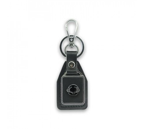 Брелок черный металл,кожа Санг Йонг BKN 031_
