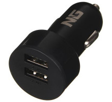 Разветвитель прикуривателя 2USB, 2А 12/24В, пластик NEW GALAXY